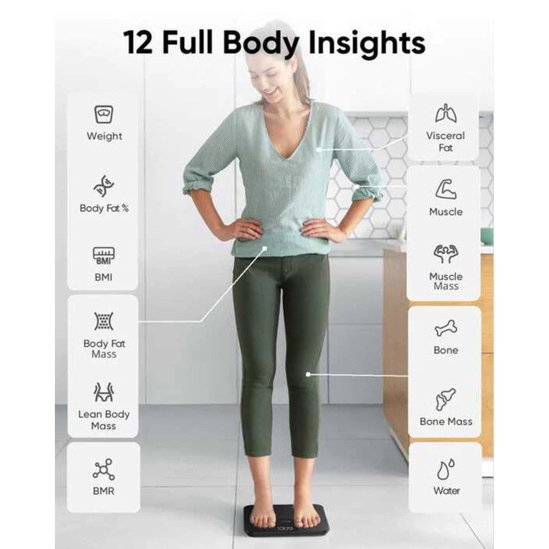 eufy by Anker A1 Bluetooth Smart Scale Digital Bathroom Health Monitor Scale Smart Fat BMI Body Scale LED Display With App